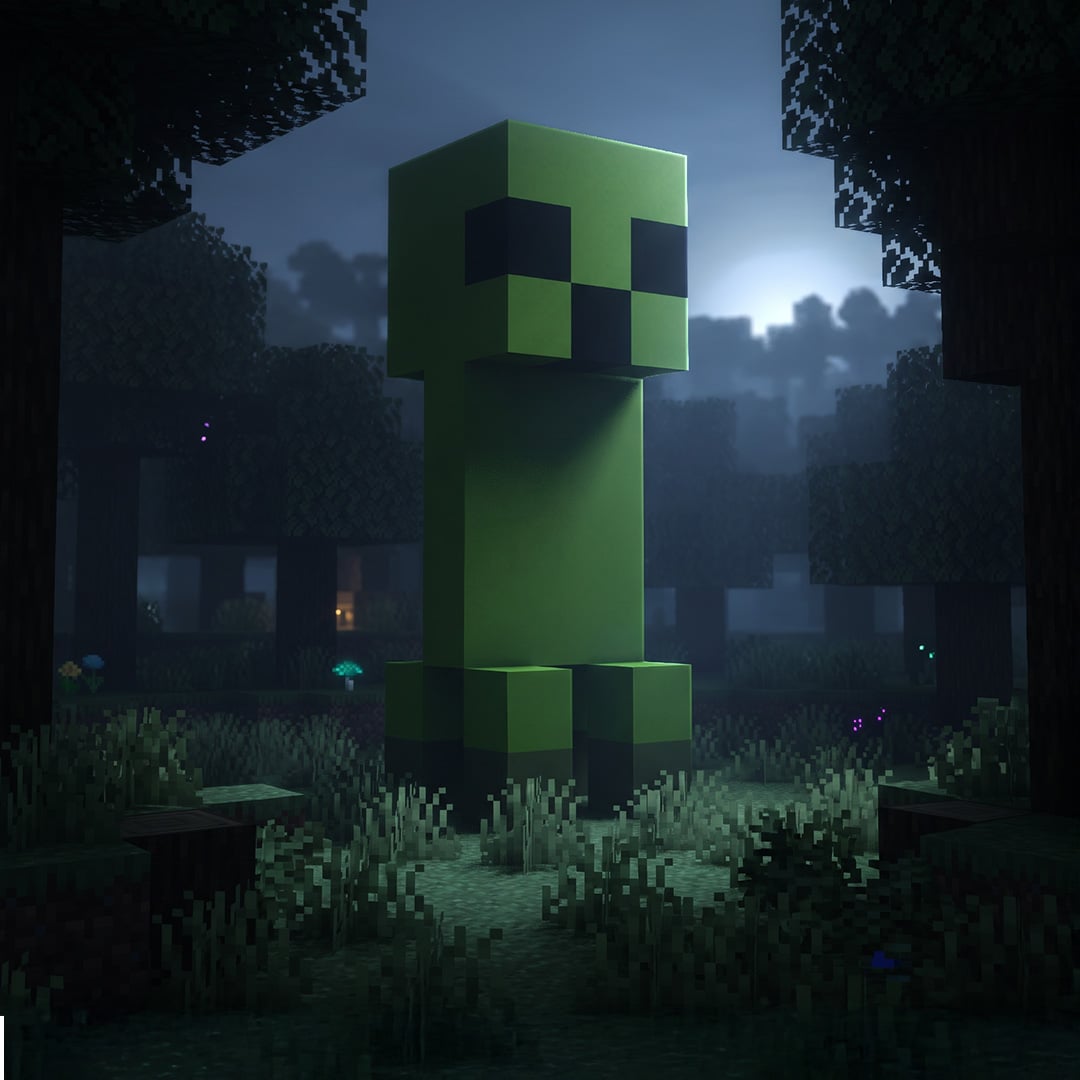 Tiny Green Creeper Minecraft build, finished