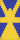 Result: Blue Banner with yellow saltire, yellow lozenge, blue per fess inverted, yellow fess, yellow chevron
