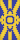 Result: Blue Banner with yellow saltire, yellow cross, blue lozenge, yellow flower charge