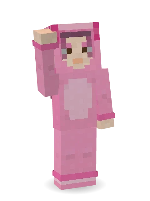 Axolotl Cutie Minecraft skin in 3D
