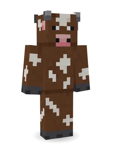 Barnyard Cow Minecraft skin in 3D