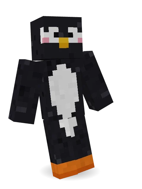 Blushing Penguin Minecraft skin in 3D