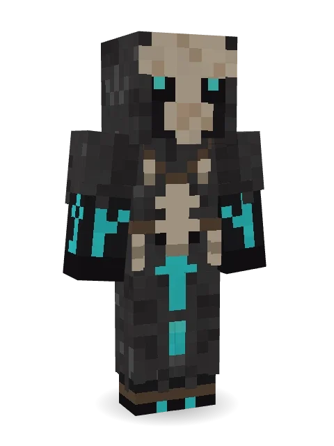 Bone Necromancer Minecraft skin in 3D
