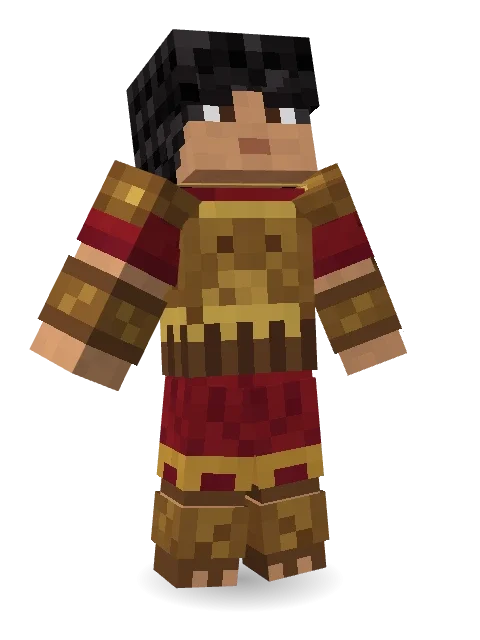 Bronze Age Warrior Minecraft skin in 3D