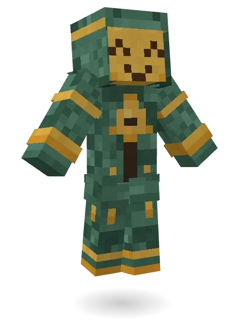 Bronze Bell Spirit Minecraft skin in 3D