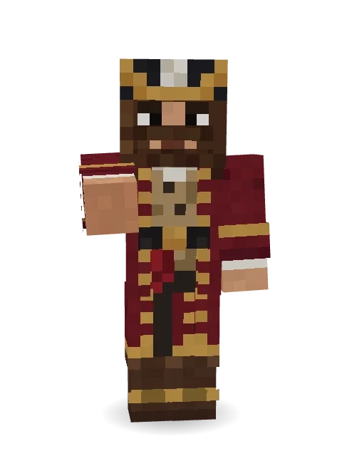 Burgundy Buccaneer Minecraft skin in 3D