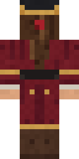 Burgundy Buccaneer Minecraft skin, back view