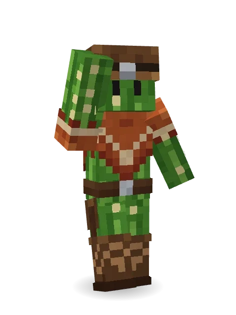 Cactus Cowboy Minecraft skin in 3D