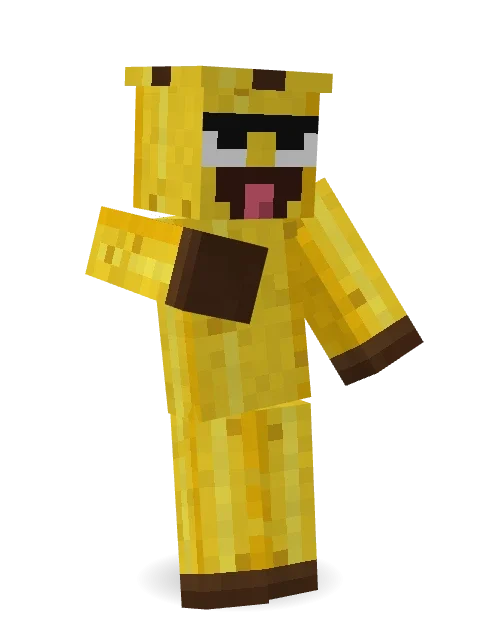 Cheeky Banana Minecraft skin in 3D