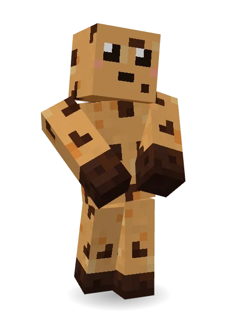 Chocolate Chip Cookie Minecraft skin in 3D