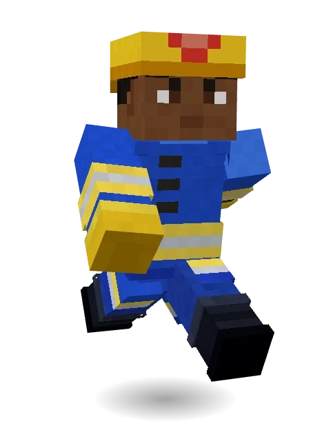 Cobalt Firefighter Minecraft skin in 3D