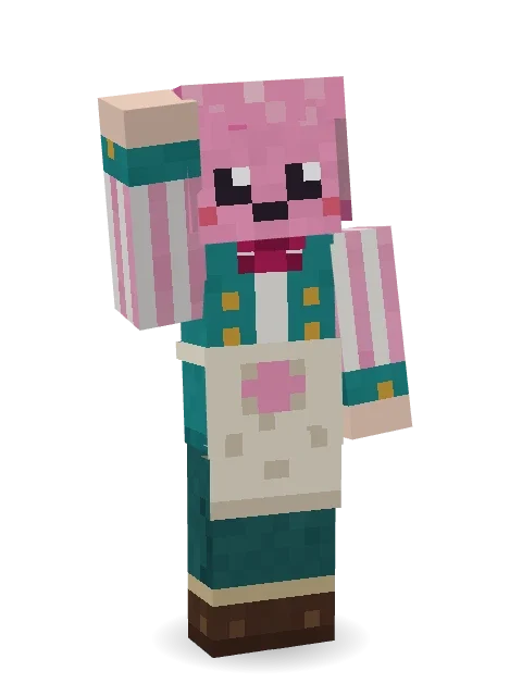 Cotton Candy Vendor Minecraft skin in 3D