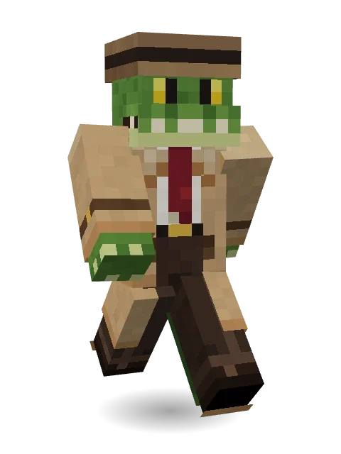 Crocodile Detective Minecraft skin in 3D