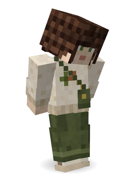 Curly Art Student Minecraft skin in 3D