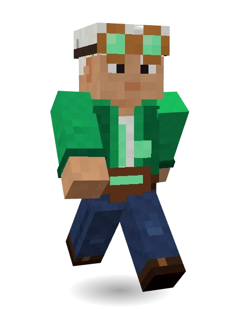 Emerald Alchemist Minecraft skin in 3D