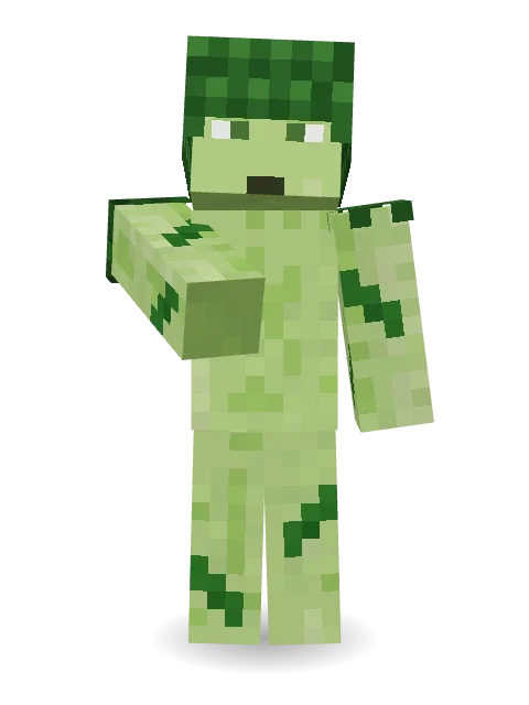 Grumpy Broccoli Minecraft skin in 3D