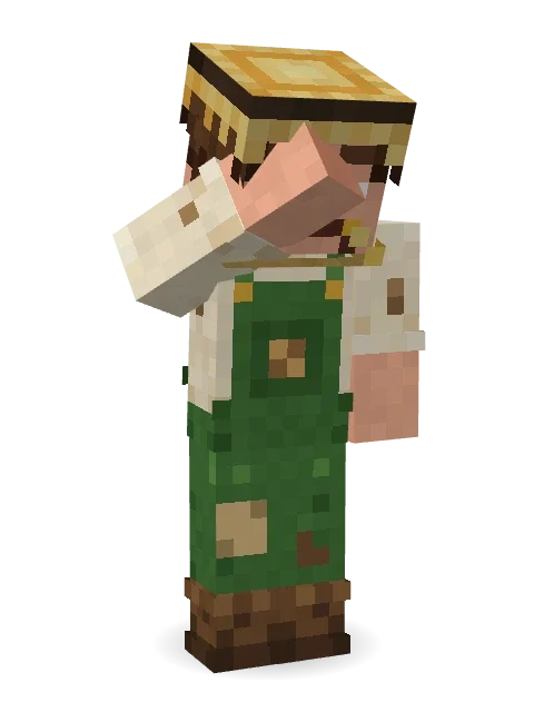 Grumpy Potato Farmer Minecraft skin in 3D