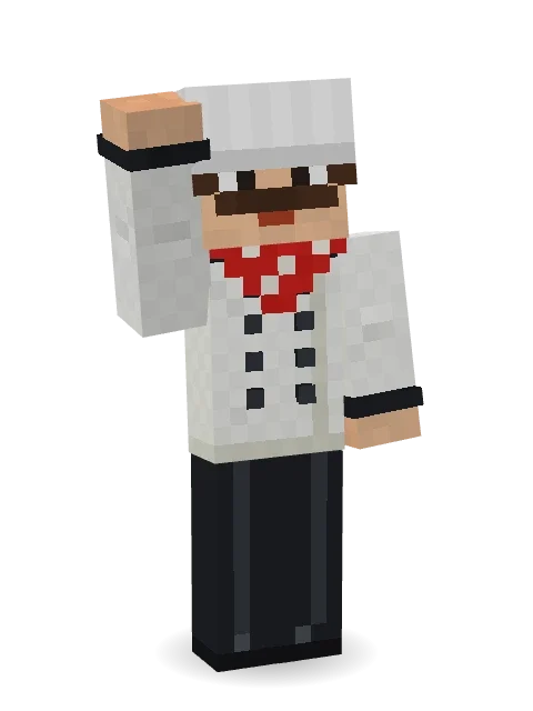 Head Chef Minecraft skin in 3D