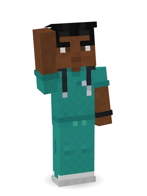 Hospital Hero Minecraft skin in 3D