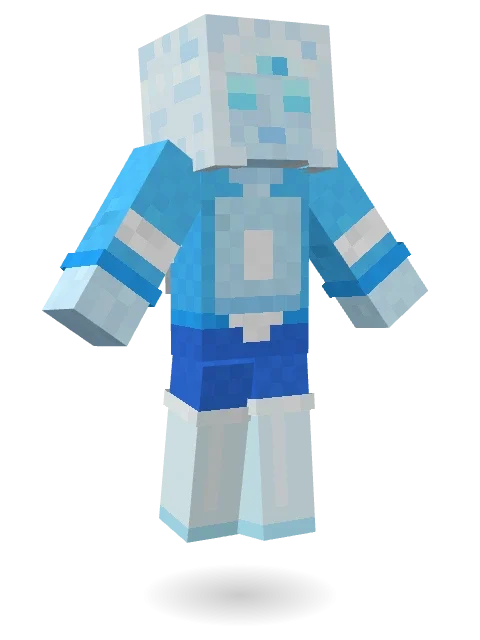 Ice Crystal Spirit Minecraft skin in 3D
