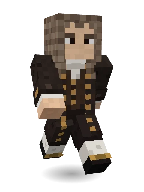 Isaac Newton Minecraft skin in 3D