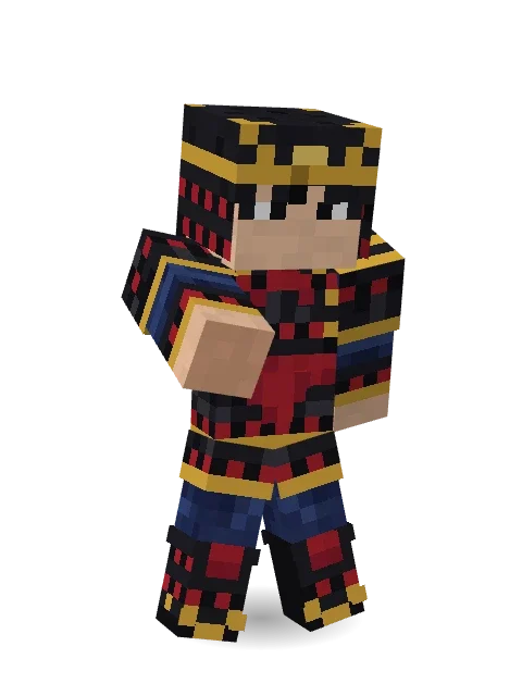 Lacquered Samurai Minecraft skin in 3D