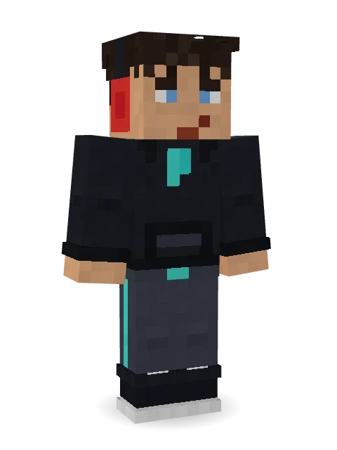 Late Night Gamer Minecraft skin in 3D