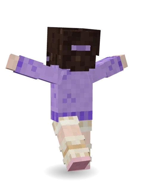 Lilac Ballerina Minecraft skin in 3D