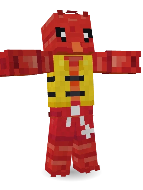 Lobster Lifeguard Minecraft skin in 3D