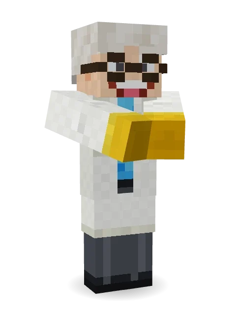 Mad Scientist Minecraft skin in 3D