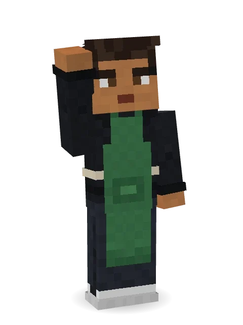 Morning Barista Minecraft skin in 3D