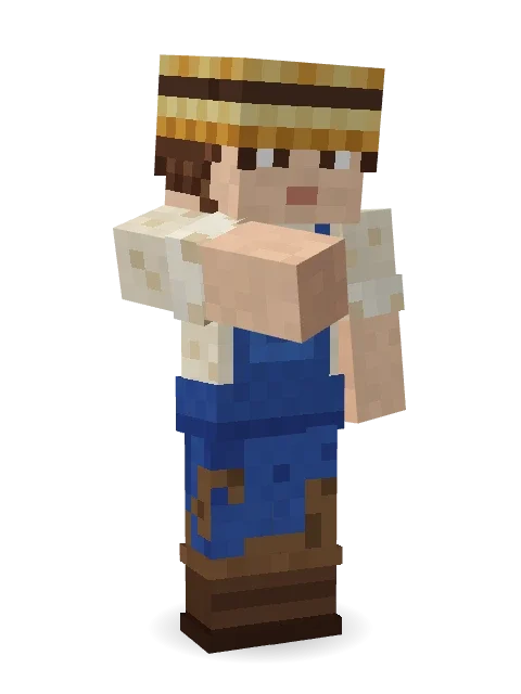 Muddy Farmhand Minecraft skin in 3D