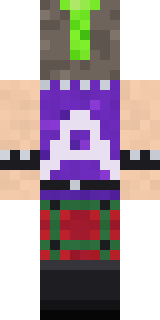 Neon Mohawk Punk Minecraft skin, back view