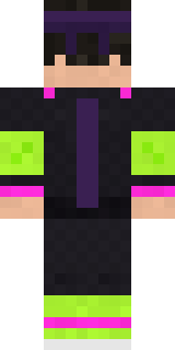 Neon Parkour Runner Minecraft skin, back view