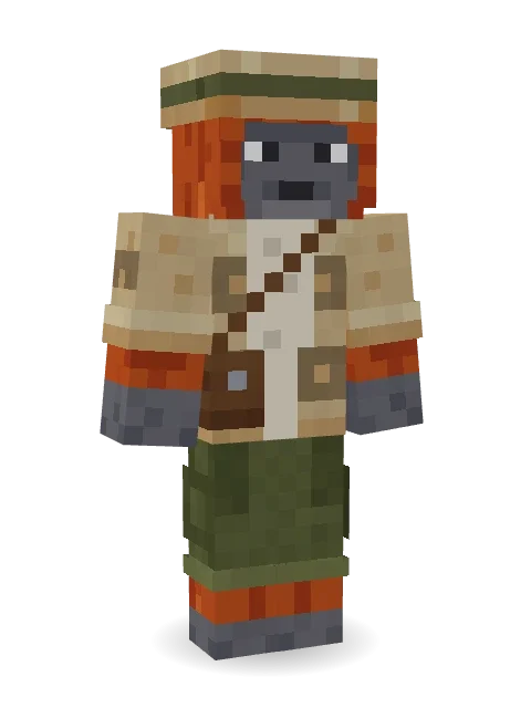 Orangutan Archaeologist Minecraft skin in 3D