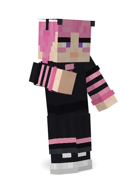 Pastel Gamer Minecraft skin in 3D