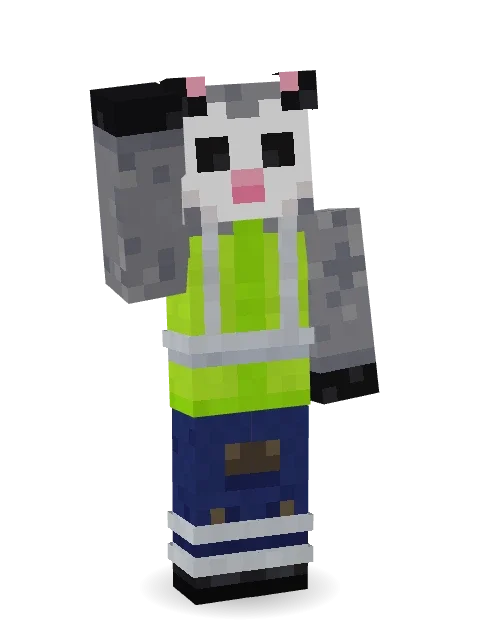 Possum Garbage Collector Minecraft skin in 3D