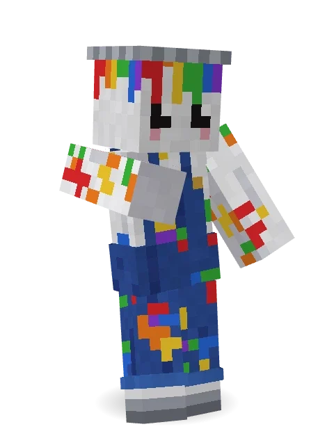 Rainbow Paint Can Minecraft skin in 3D