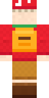 Red Mushroom Scout Minecraft skin, back view
