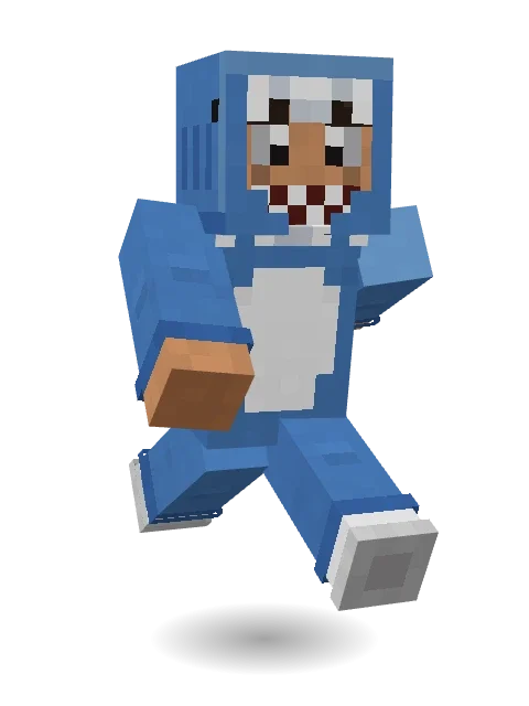 Shark Bite Minecraft skin in 3D