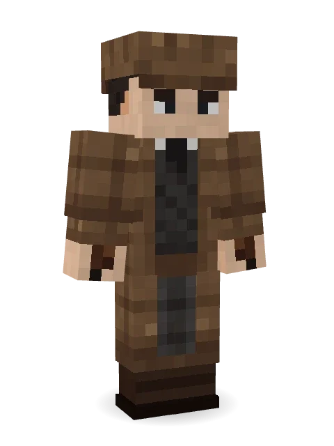 Sherlock Holmes Minecraft skin in 3D
