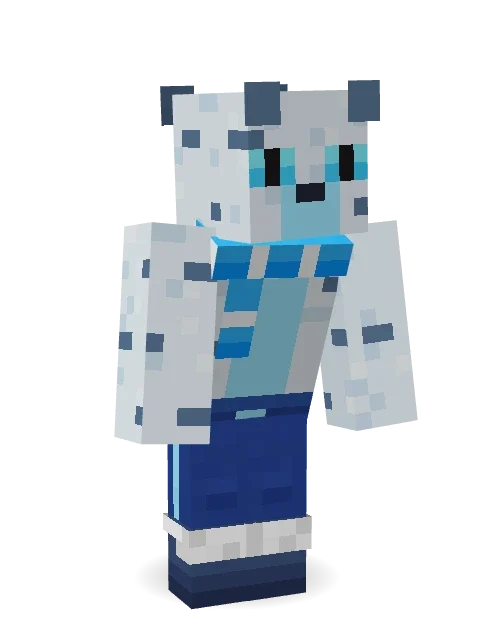 Snow Leopard Minecraft skin in 3D