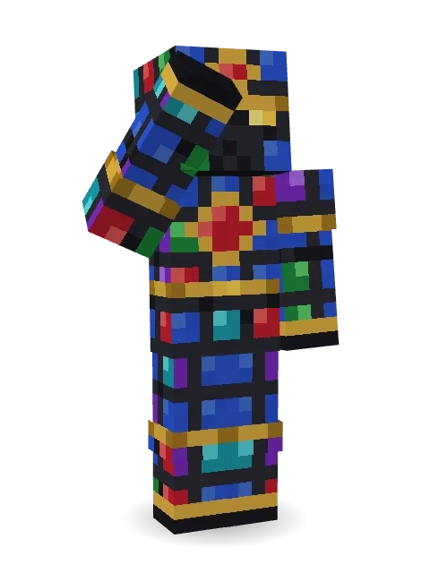 Stained-Glass Paladin Minecraft skin in 3D