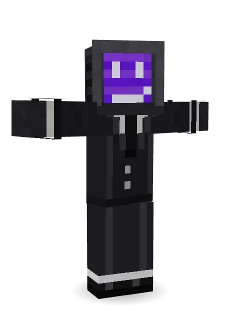 Static Screen Agent Minecraft skin in 3D