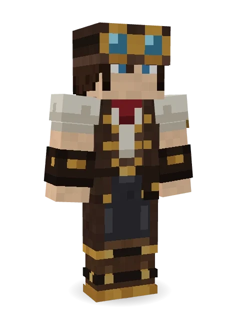 Steampunk Inventor Minecraft skin in 3D