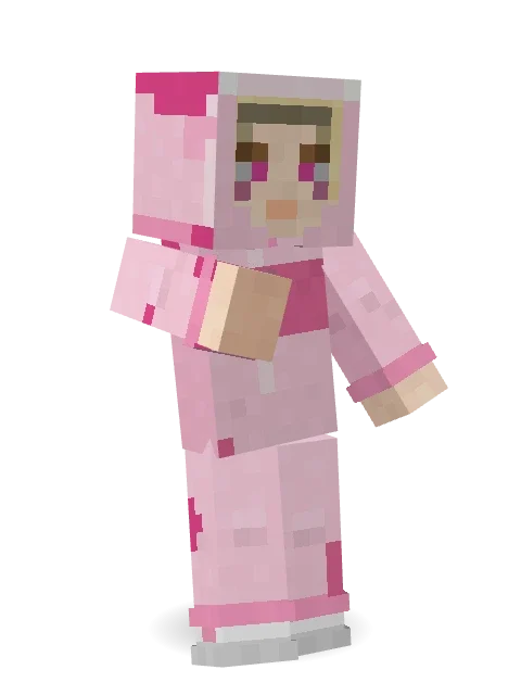 Strawberry Cow Minecraft skin in 3D