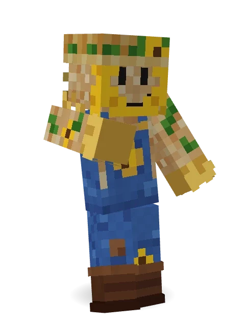 Sunflower Scarecrow Minecraft skin in 3D
