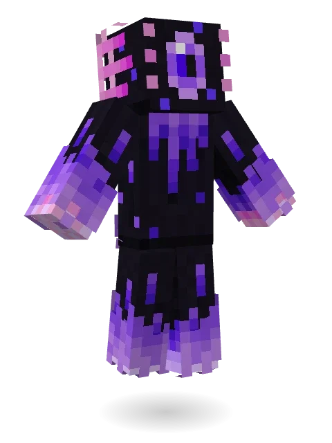 Void Axolotl Minecraft skin in 3D