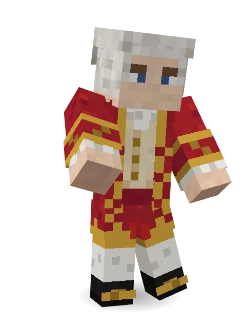 Wolfgang Amadeus Mozart Minecraft skin in 3D