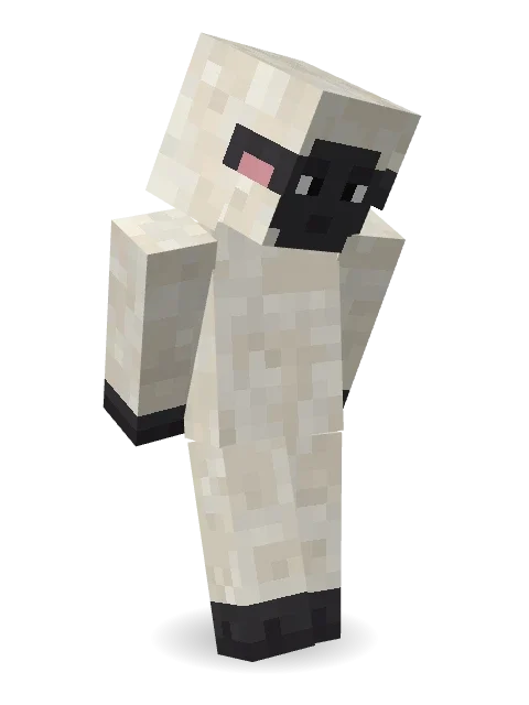 Woolly Blackface Sheep Minecraft skin in 3D